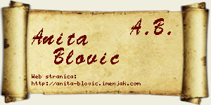 Anita Blović vizit kartica